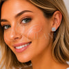 Rhodium Gold Filled Stud Earring, Cluster Design, with White Cubic Zirconia, Polished, Rhodium Finish, 02.266.0093