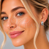 Rhodium Gold Filled Huggie Hoop, with White Micro Pave, Polished, Rhodium Finish, 02.266.0103.16
