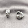 Rhodium Gold Filled Huggie Hoop, with White Cubic Zirconia, Polished, Rhodium Finish, 02.266.0105.18