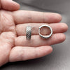 Rhodium Gold Filled Huggie Hoop, with White Cubic Zirconia, Polished, Rhodium Finish, 02.266.0107.18