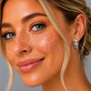Rhodium Gold Filled Huggie Hoop, Heart Design, with White Micro Pave, Polished, Rhodium Finish, 02.266.0110.20