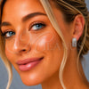 Rhodium Gold Filled Huggie Hoop, with White Micro Pave, Polished, Rhodium Finish, 02.266.0112.18