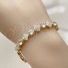 Oro Laminado Tennis Bracelet, Gold Filled Style with White Cubic Zirconia, Polished, Golden Finish, 03.266.0082.08 (Thickness, 8 Inches Length)