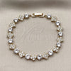 Oro Laminado Tennis Bracelet, Gold Filled Style with White Cubic Zirconia, Polished, Golden Finish, 03.266.0082.08 (Thickness, 8 Inches Length)