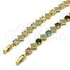 Oro Laminado Tennis Bracelet, Gold Filled Style with White Cubic Zirconia, Polished, Golden Finish, 03.266.0082.08 (Thickness, 8 Inches Length)