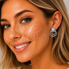 Rhodium Gold Filled Stud Earring, Belt Buckle Design, with White Micro Pave, Polished, Rhodium Finish, 02.60.0177.1