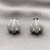 Rhodium Gold Filled Stud Earring, with White Micro Pave, Polished, Rhodium Finish, 02.60.0178.1