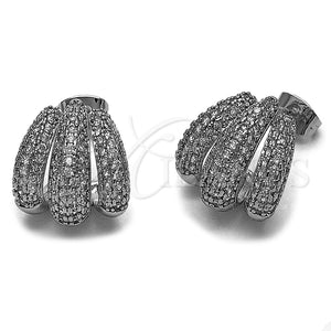 Rhodium Gold Filled Stud Earring, with White Micro Pave, Polished, Rhodium Finish, 02.60.0178.1