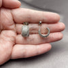 Rhodium Gold Filled Small Hoop, with White Micro Pave, Polished, Rhodium Finish, 02.156.0751.1.15