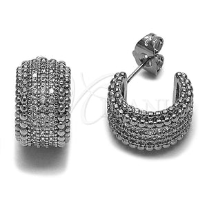 Rhodium Gold Filled Small Hoop, with White Micro Pave, Polished, Rhodium Finish, 02.156.0751.1.15