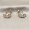 Oro Laminado Stud Earring, Gold Filled Style with White Cubic Zirconia, Polished, Golden Finish, 02.156.0752