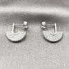 Rhodium Gold Filled Stud Earring, with White Cubic Zirconia, Polished, Rhodium Finish, 02.156.0752.1