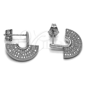 Rhodium Gold Filled Stud Earring, with White Cubic Zirconia, Polished, Rhodium Finish, 02.156.0752.1