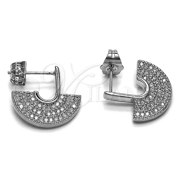 Rhodium Gold Filled Stud Earring, with White Cubic Zirconia, Polished, Rhodium Finish, 02.156.0752.1