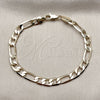 Oro Laminado Basic Bracelet, Gold Filled Style Figaro Design, Polished, Golden Finish, 04.213.0101.07 (160 Gauge, 06 MM Thickness, 8 Inches Length)