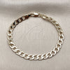 Oro Laminado Basic Bracelet, Gold Filled Style Pave Cuban Design, Polished, Golden Finish, 04.213.0119.07 (06 MM Thickness, 8 Inches Length)