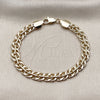 Oro Laminado Basic Bracelet, Gold Filled Style Polished, Golden Finish, 03.145.0004.07 (Thickness, 8 Inches Length)