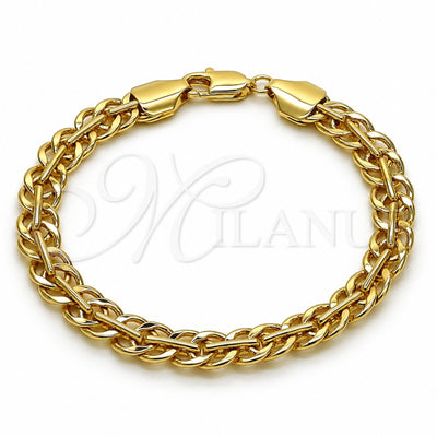 Oro Laminado Basic Bracelet, Gold Filled Style Polished, Golden Finish, 03.145.0004.07 (Thickness, 8 Inches Length)