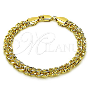 Oro Laminado Basic Bracelet, Gold Filled Style Polished, Golden Finish, 03.145.0004.07 (Thickness, 8 Inches Length)