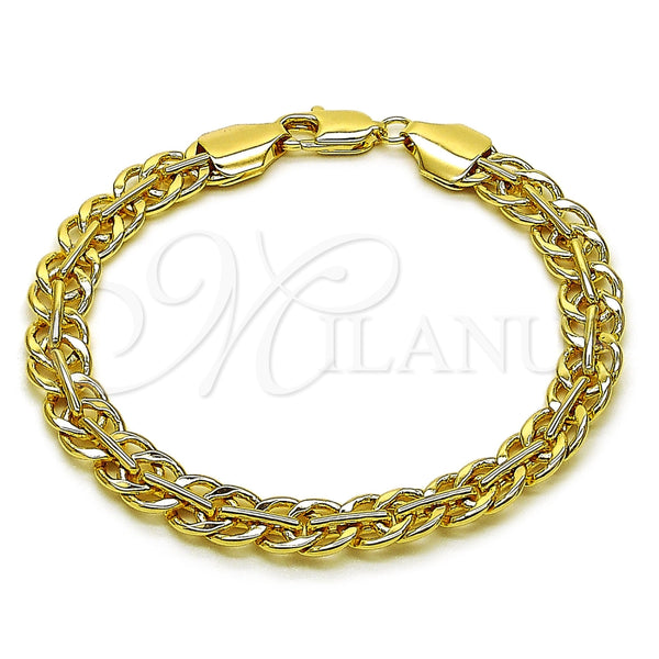 Oro Laminado Basic Bracelet, Gold Filled Style Polished, Golden Finish, 03.145.0004.07 (Thickness, 8 Inches Length)