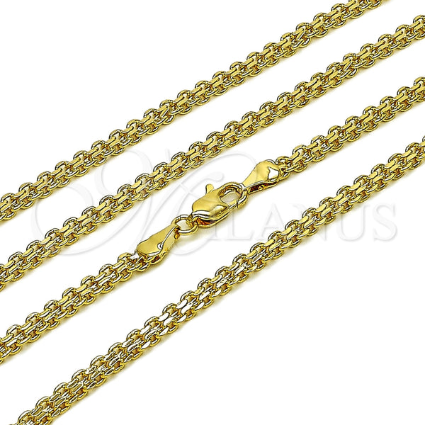 Oro Laminado Basic Necklace, Gold Filled Style Bismark Design, Polished, Golden Finish, 04.213.0263.22 (Thickness, 22 Inches Length)
