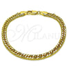 Oro Laminado Basic Bracelet, Gold Filled Style Polished, Golden Finish, 04.63.1341.07 (100 Gauge, 05 MM Thickness, 8 Inches Length)
