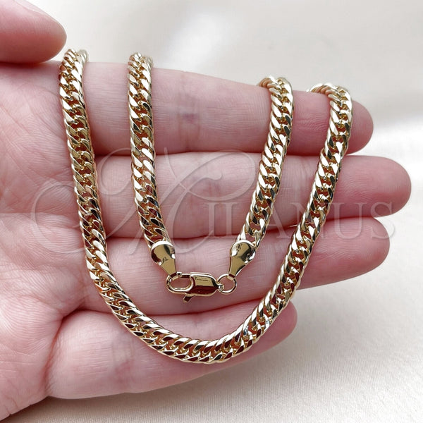 Oro Laminado Basic Necklace, Gold Filled Style Polished, Golden Finish, 04.63.1341.22 (100 Gauge, 05 MM Thickness, 22 Inches Length)
