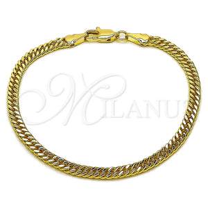 Oro Laminado Basic Bracelet, Gold Filled Style Polished, Golden Finish, 04.63.1403.07 (Thickness, 8 Inches Length)