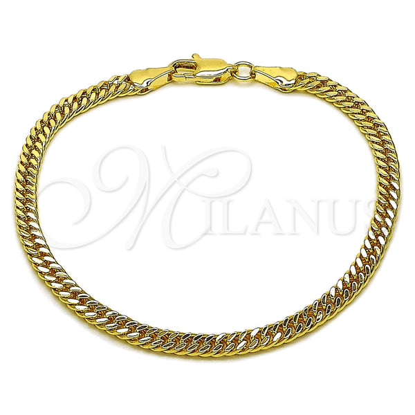 Oro Laminado Basic Bracelet, Gold Filled Style Polished, Golden Finish, 04.63.1403.07 (Thickness, 8 Inches Length)