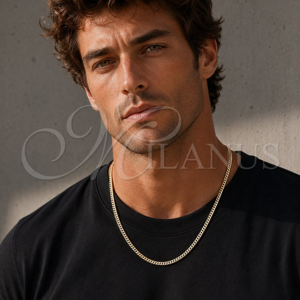 Oro Laminado Basic Necklace, Gold Filled Style Polished, Golden Finish, 04.63.1403.22 (Thickness, 22 Inches Length)