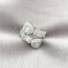 Rhodium Gold Filled Multi Stone Ring, Heart and Baguette Design, with White Cubic Zirconia and White Micro Pave, Polished, Rhodium Finish, 01.283.0035.1 (One size fits all)