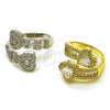 Rhodium Gold Filled Multi Stone Ring, Heart and Baguette Design, with White Cubic Zirconia and White Micro Pave, Polished, Rhodium Finish, 01.283.0035.1 (One size fits all)