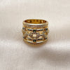 Oro Laminado Multi Stone Ring, Gold Filled Style Paperclip Design, with Green Cubic Zirconia and White Micro Pave, Polished, Golden Finish, 01.282.0010.09 (Size 9)