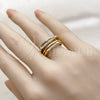 Oro Laminado Multi Stone Ring, Gold Filled Style with White Micro Pave and White Cubic Zirconia, Polished, Golden Finish, 01.282.0016 (One size fits all)