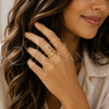 Oro Laminado Multi Stone Ring, Gold Filled Style with White Cubic Zirconia, Polished, Golden Finish, 01.282.0017 (One size fits all)