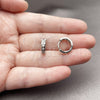 Rhodium Gold Filled Huggie Hoop, with White Cubic Zirconia, Polished, Rhodium Finish, 02.452.0015.14