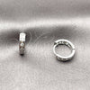 Rhodium Gold Filled Huggie Hoop, with White Cubic Zirconia, Polished, Rhodium Finish, 02.452.0015.14