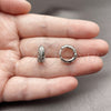 Rhodium Gold Filled Huggie Hoop, with White Micro Pave, Polished, Rhodium Finish, 02.452.0019.14