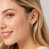 Rhodium Gold Filled Huggie Hoop, with White Cubic Zirconia, Polished, Rhodium Finish, 02.452.0020.15