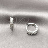 Rhodium Gold Filled Huggie Hoop, with White Cubic Zirconia, Polished, Rhodium Finish, 02.452.0020.15