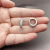Rhodium Gold Filled Huggie Hoop, Baguette Design, with White Cubic Zirconia, Polished, Rhodium Finish, 02.452.0021.15