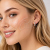 Rhodium Gold Filled Huggie Hoop, with White Cubic Zirconia, Polished, Rhodium Finish, 02.452.0022.15
