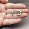 Rhodium Gold Filled Huggie Hoop, with White Cubic Zirconia, Polished, Rhodium Finish, 02.452.0022.15