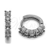 Rhodium Gold Filled Huggie Hoop, with White Cubic Zirconia, Polished, Rhodium Finish, 02.452.0022.15