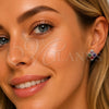 Rhodium Gold Filled Huggie Hoop, Four-leaf Clover Design, with Multicolor Cubic Zirconia, Polished, Rhodium Finish, 02.452.0023.15
