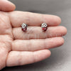 Rhodium Gold Filled Stud Earring, Pineapple Design, with Garnet and White Cubic Zirconia, Polished, Rhodium Finish, 02.452.0024.1