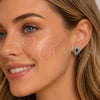 Rhodium Gold Filled Stud Earring, Evil Eye and Cluster Design, with Green Cubic Zirconia, Polished, Rhodium Finish, 02.452.0025.1