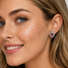 Rhodium Gold Filled Stud Earring, Evil Eye and Cluster Design, with Garnet Cubic Zirconia and White Micro Pave, Polished, Rhodium Finish, 02.452.0025.2