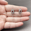 Rhodium Gold Filled Stud Earring, Evil Eye and Cluster Design, with Garnet Cubic Zirconia and White Micro Pave, Polished, Rhodium Finish, 02.452.0025.2
