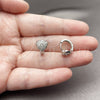 Rhodium Gold Filled Huggie Hoop, Heart Design, with White Micro Pave, Polished, Rhodium Finish, 02.452.0026.15